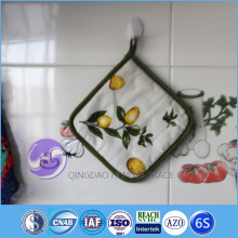 customized lemon printed funny cotton white pot holders