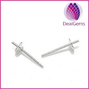 Wholesale 925 sterling silver pearl earring pin base finding