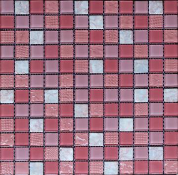 Bumpy Color Mixed Wall Paving Glass Mosaic