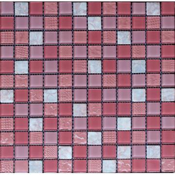 Bergelombang warna campuran dinding Paving kaca mosaik