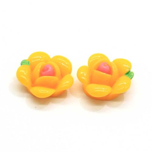 Vente en gros résine fleur artificielle résine Cabochon 100 pièces coloré beau pour artisanat décoration Slime fournitures bricolage