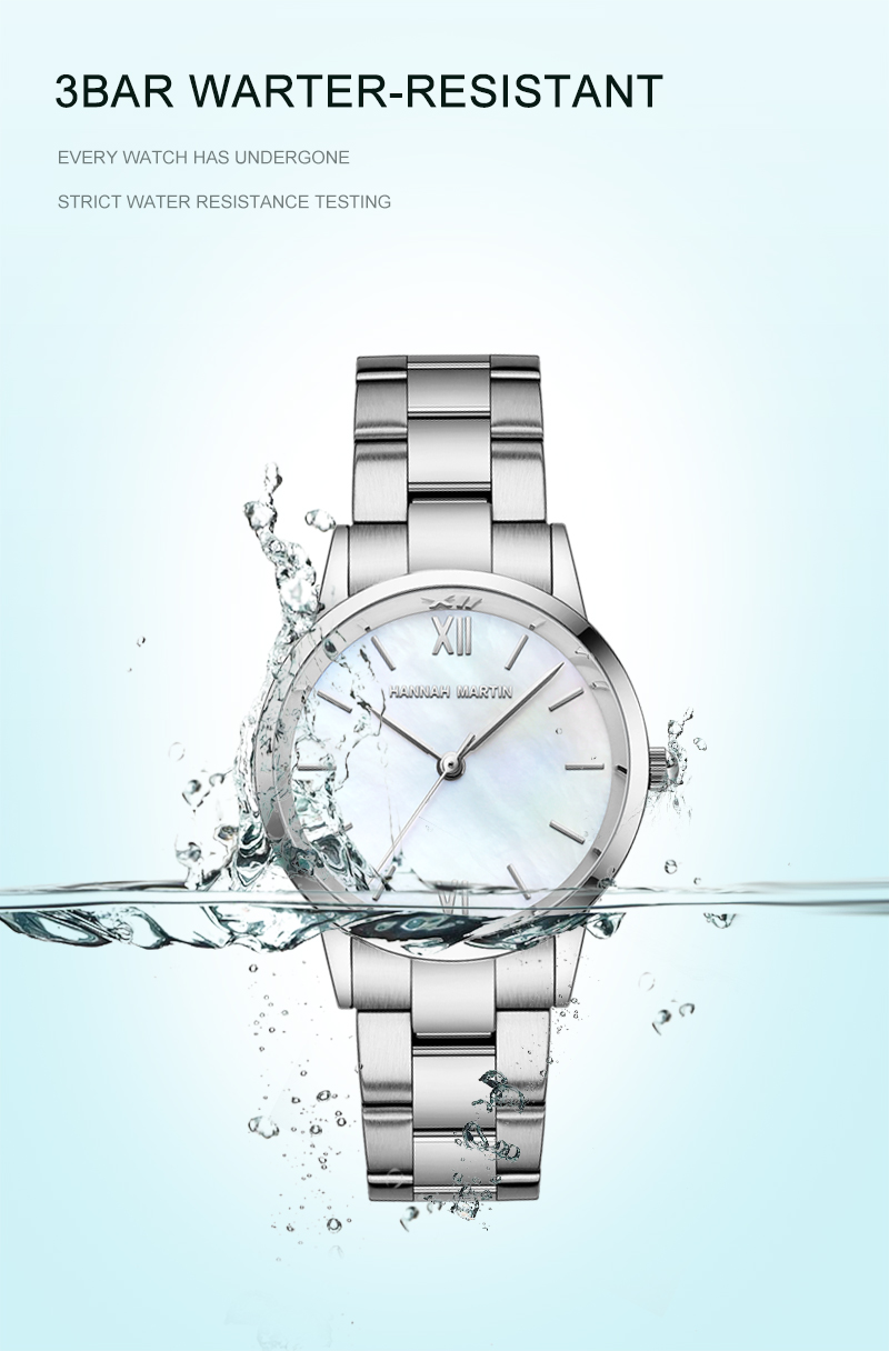 Hannah Martin 1221 Simple Design Ladies Quartz Wrist Watch Waterproof Steel Brand Women Watches Luxury