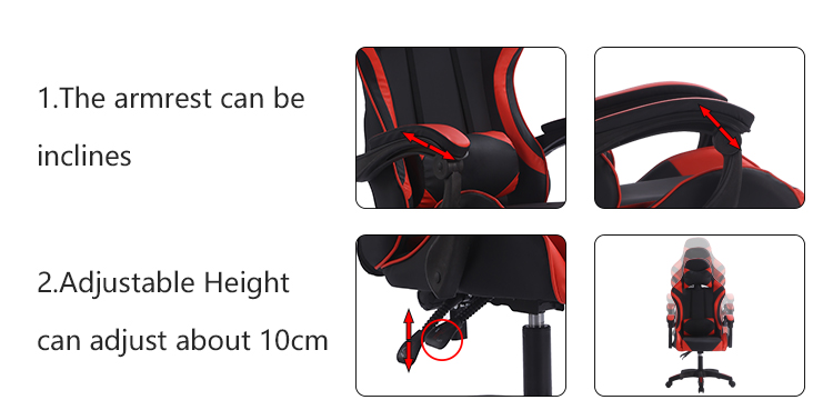 Free Sample Ruibao Ergonomic Recaro Leg Rest Quality Mesh Workstation Massage Racing Blue Computer Rocker Gaming Chair