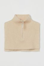 Rib-knit Turtleneck Collar with a zipper at top