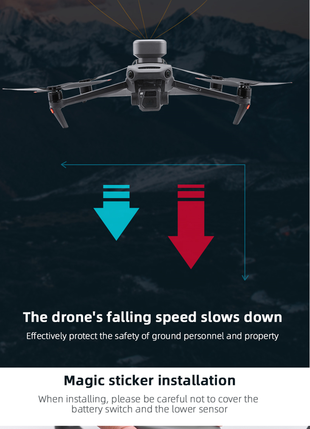 Manti 3 Plus Reusable Parachute Mavic 3 Air 2 2S Mavic 2 Mavic Pro Reduce Fall Speed for DJI RC Drone Accessories
