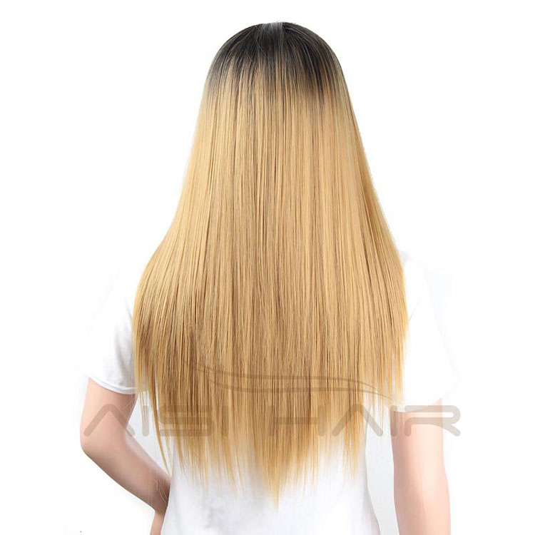 Long Straight Ombre Blonde Hair Synthetic Wigs For Black Women Cosplay Wig