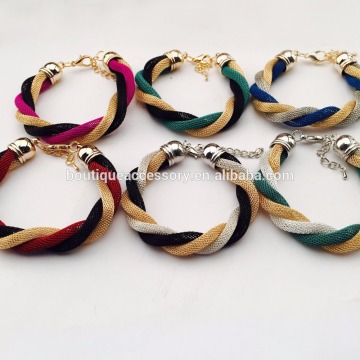 Metal Chain Knit Cord Bracelet