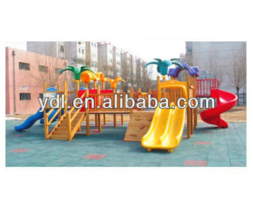 Outdoor kids Wooden Double Slide