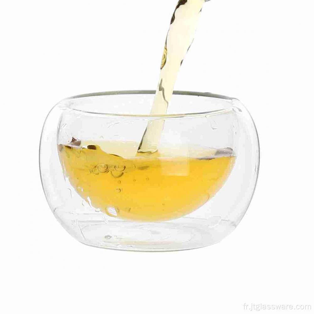 Tasse à thé en verre à double paroi personnalisée