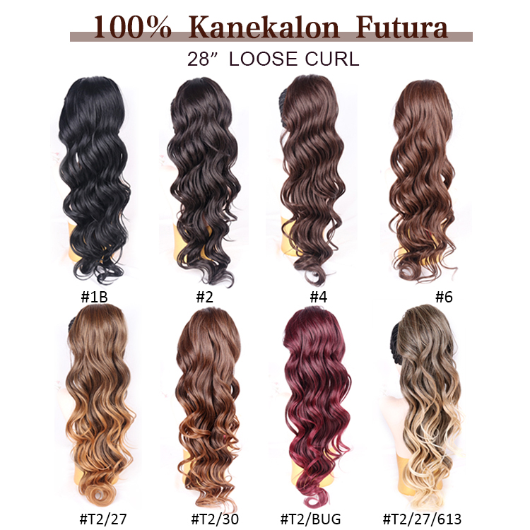 Julianna Kanekalon Japan Fibre Hair Curly Ponytail Ponytail Packaging Bodywave Synthetic High Temperature Grey Yaki Ponytail