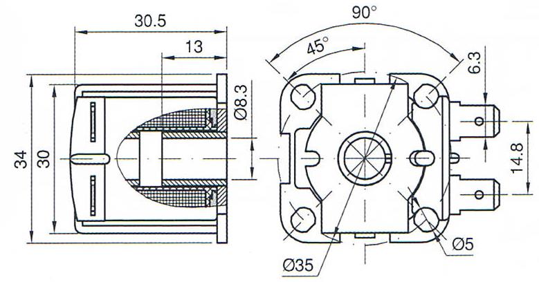 Diemension of RO Water Solenoid Valve Coil: