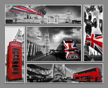 5 Group London Street Sights Paintings