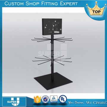 Custom durable retail garment shop rotating wooden display stand