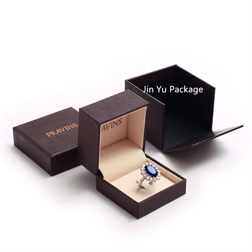 Delicate Chocolate Color Leather Paper Jewelry Gift Set Packing Boxes