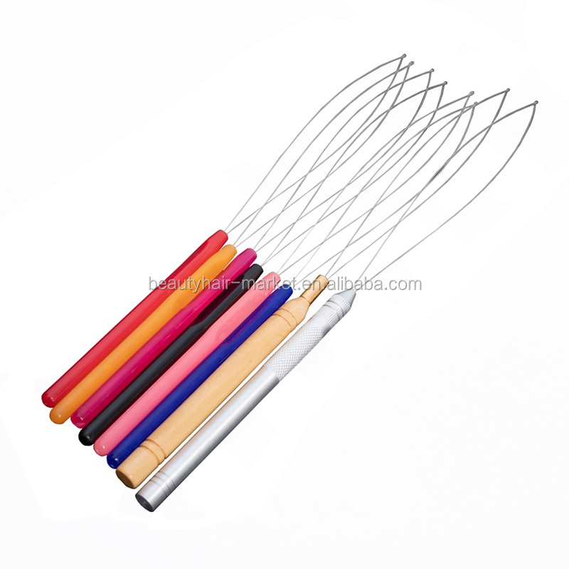 Hair Extension Micro Ring Tools Pulling Needle Loop Threader For Nano Micro Beads Rings