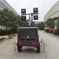Portable LED light tower with wide lighting range