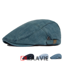 vintage washed denim newsboy ivy flat beret cap