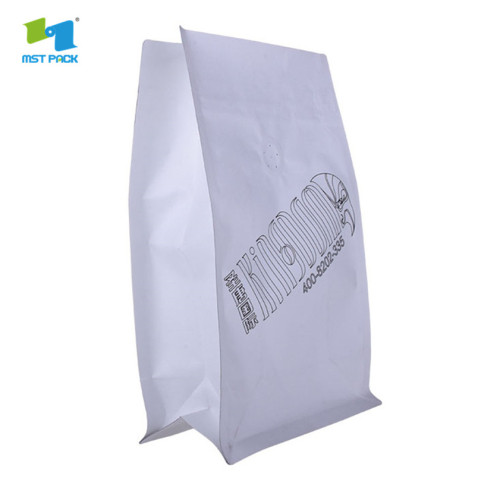 Empty clear white stand up food packaging pouches