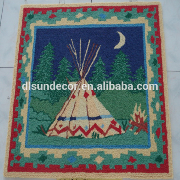 wholesale polyester decorative waterproof hand hooked kitchen rugs