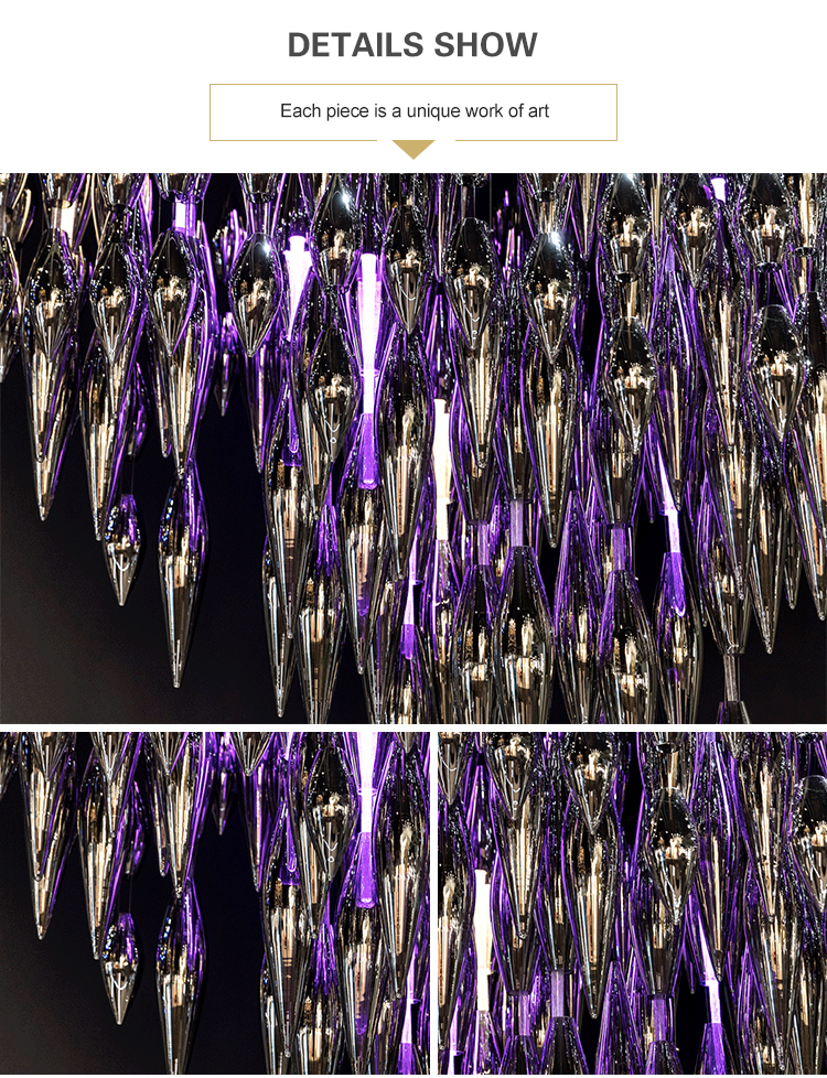 Factory supply luxury hotel custom colorful modern Big project chandelier & pendant light