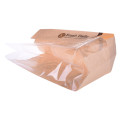 Genanvendelig brugerdefineret udskrivning Kraft Paper Bread Gusset Pouch med klart vindue