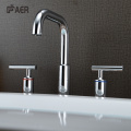 Deck Mounted Faucet 3 hole dual handle chrome brass faucet Manufactory