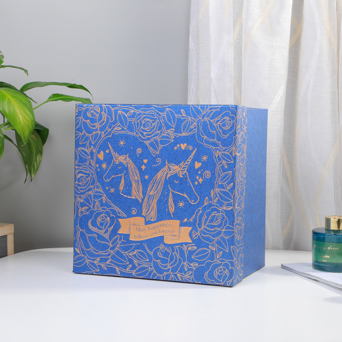 Cajas de papel azul personalizadas Embalaje de perfume de chocolate