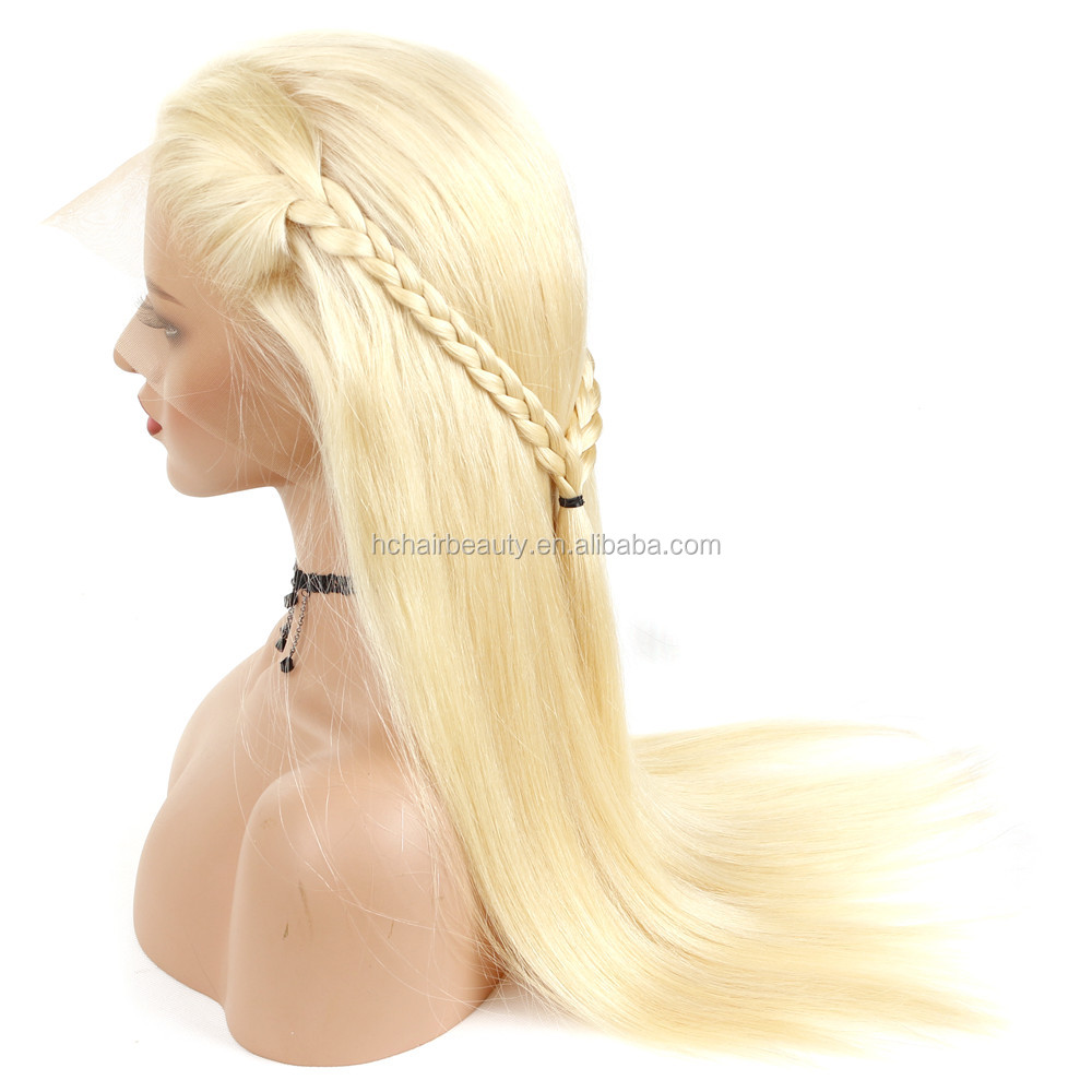 13x6 lace front human hair wigs Brazilian Remy Straight 613 Blonde Lace Front Wig Pre Plucked Honey Blonde Lace Front Wig