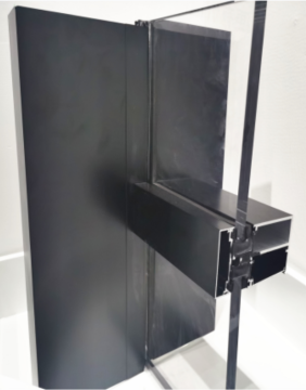 Powder coated curtain wall