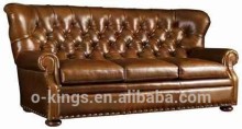 Chesterfield Leather Sofa/ leather lounge sofa/ chesterfield sofa for hotel