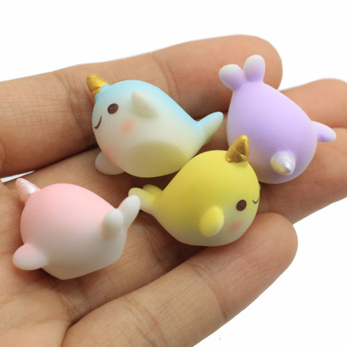 Kawaii Narwhal Dolphin Cartoon 3D żywica miniaturowa dostawa sztuki DIY Craft Scrapbooking