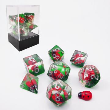 Bescon Red Ladybug RPG Dice Set of 7, Novelty Ladybugs Polyhedral Game Dice set