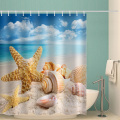 Seestern Conch wasserdicht Duschvorhang Sea Beach Badezimmer Dekor