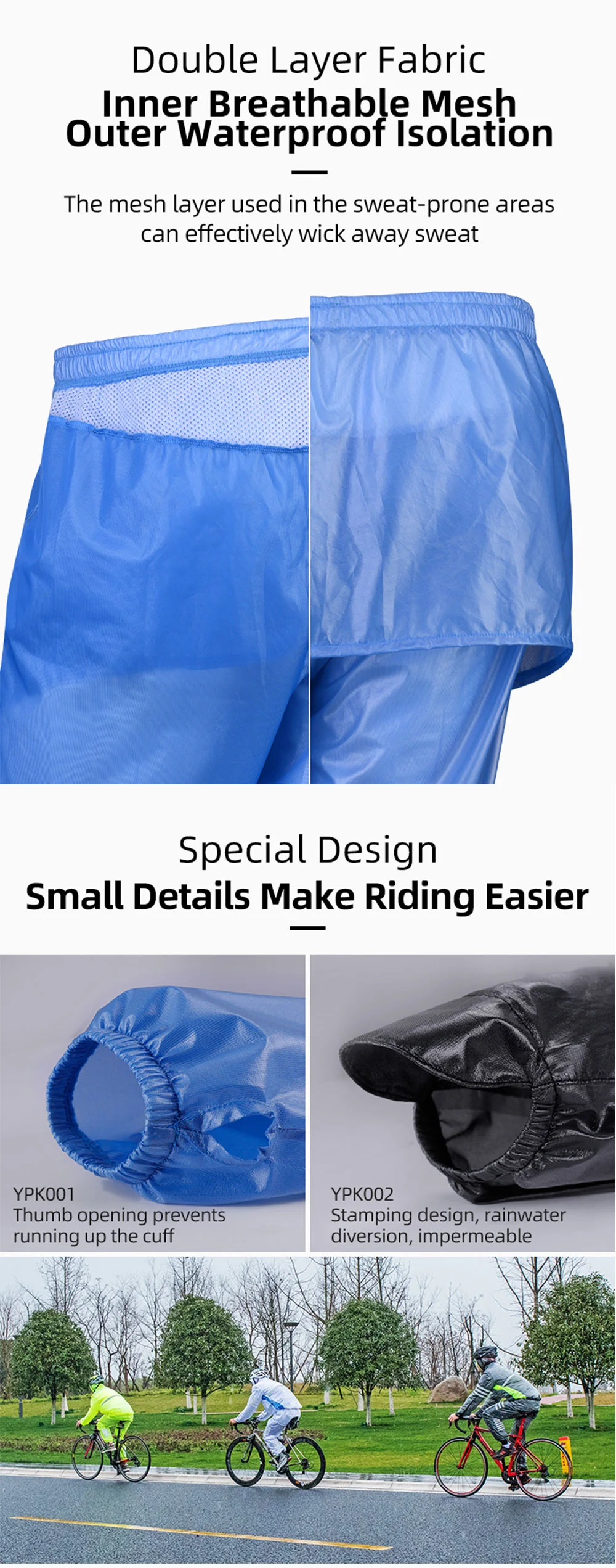 Hooded Breathable and Waterproof Cycling Clothes, Cycling Rainwear, Sportswear, Sports Raincoat