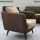Contemporaneo 321 Set di divano imbottito in tessuto di lino