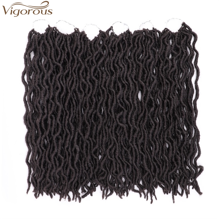 Vigorous Top Quality 6 Colors 18 Inches Faux Locs Curly Crochet Braid Soft Synthetic Braids for African American Black Women