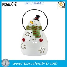Snowman design ceramic lantern Christmas Decoration