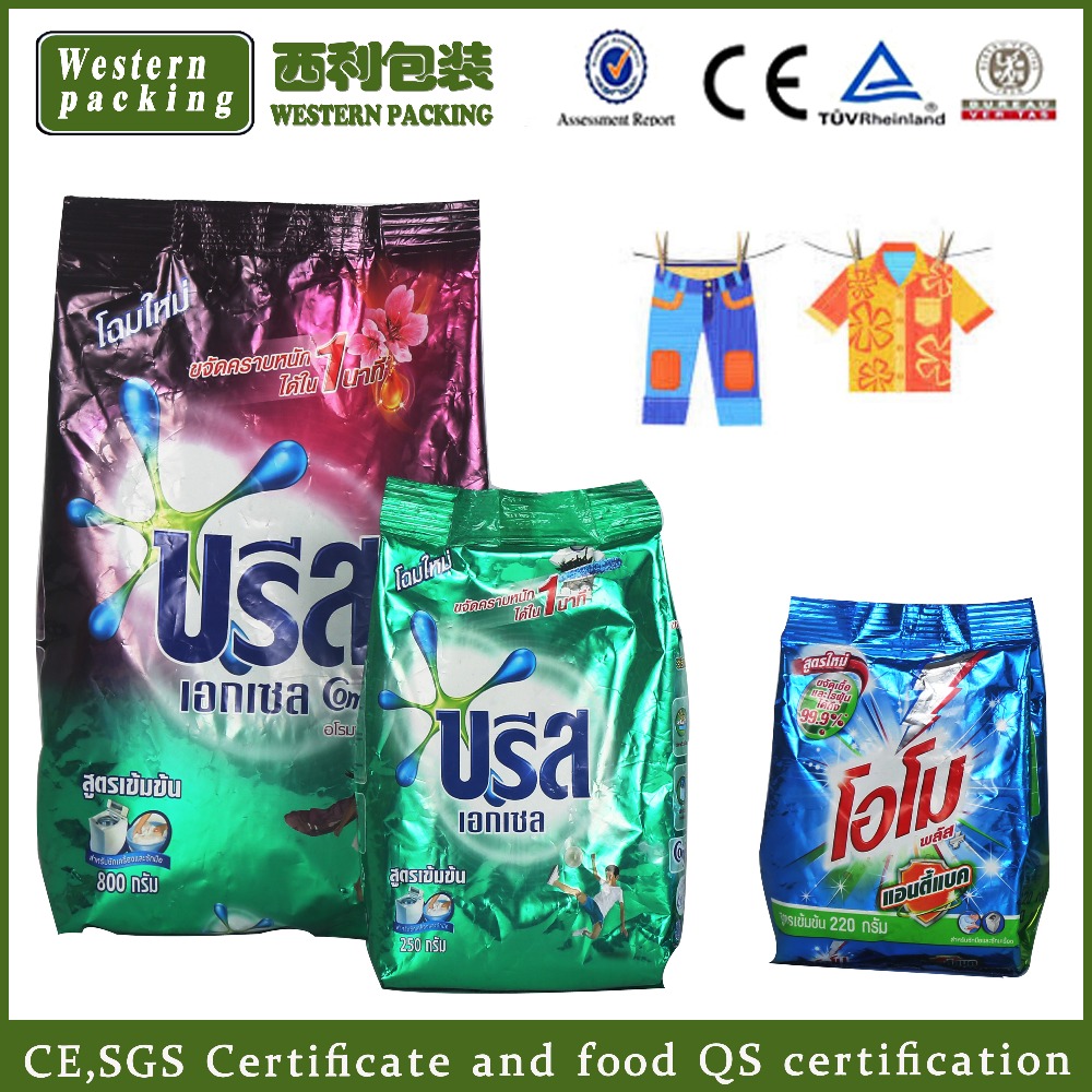 Plastic packaging bag for washing powder