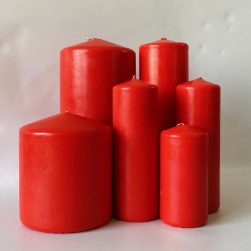 Red pillar candle unscented rustic pillar candle
