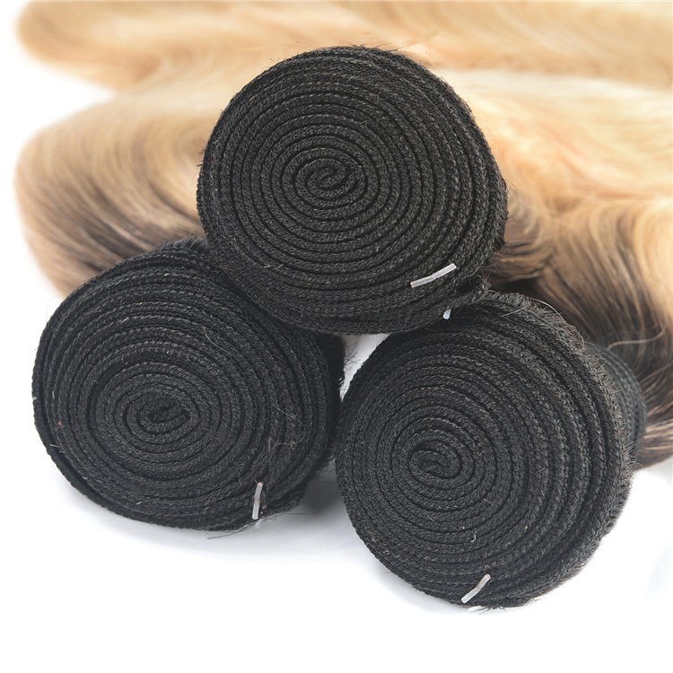 Peruvian Hair Dubai Bulk Hair 1B/613# Ombre Blonde Body Wave Cuticle Aligned Raw Brazilian Hair Bundles