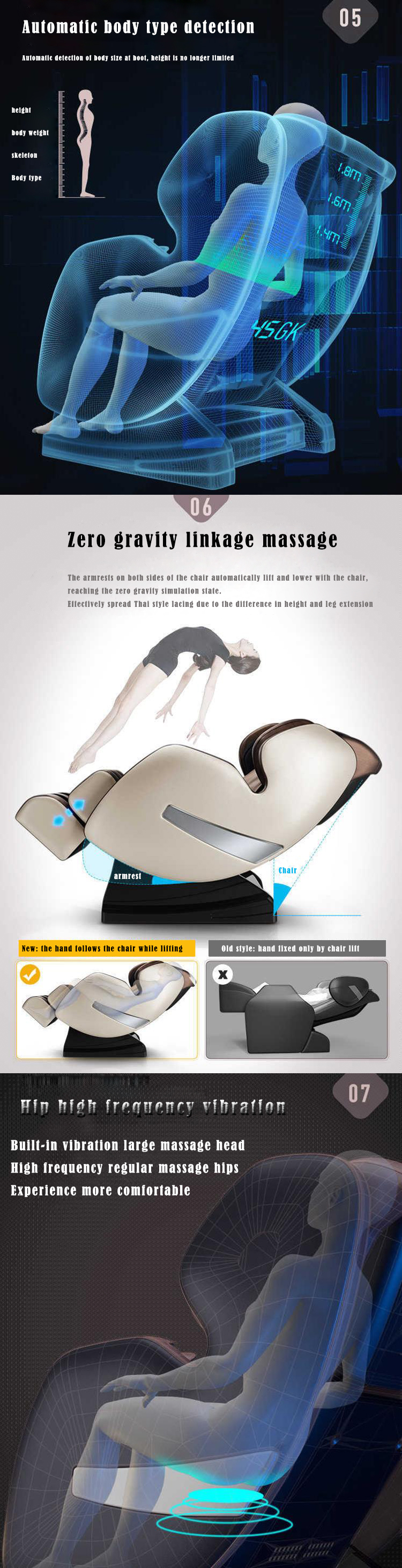 Body massage machine best massage chairs Vibrating and heated Massage chair