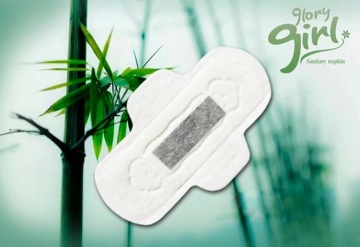 Super absorbent bamboo charcoal sanitary pads