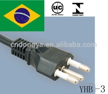 brazil 3pin ac power cord plug