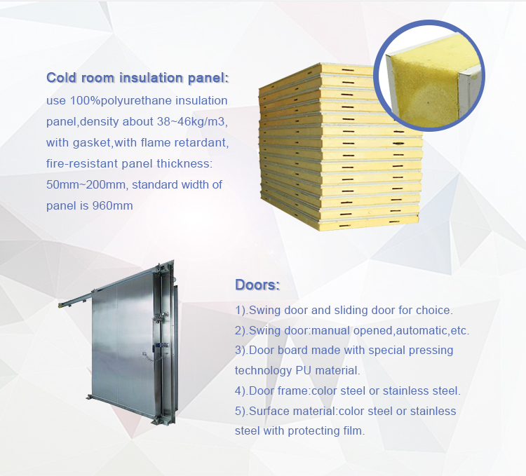 Fire proofing cold room panel finished products cold room explosion proof cold store for fruits and vegetables