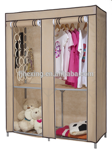 2014 China Supplier Hot Sale Good Quality Metal Bedroom Fabric Wardrobe