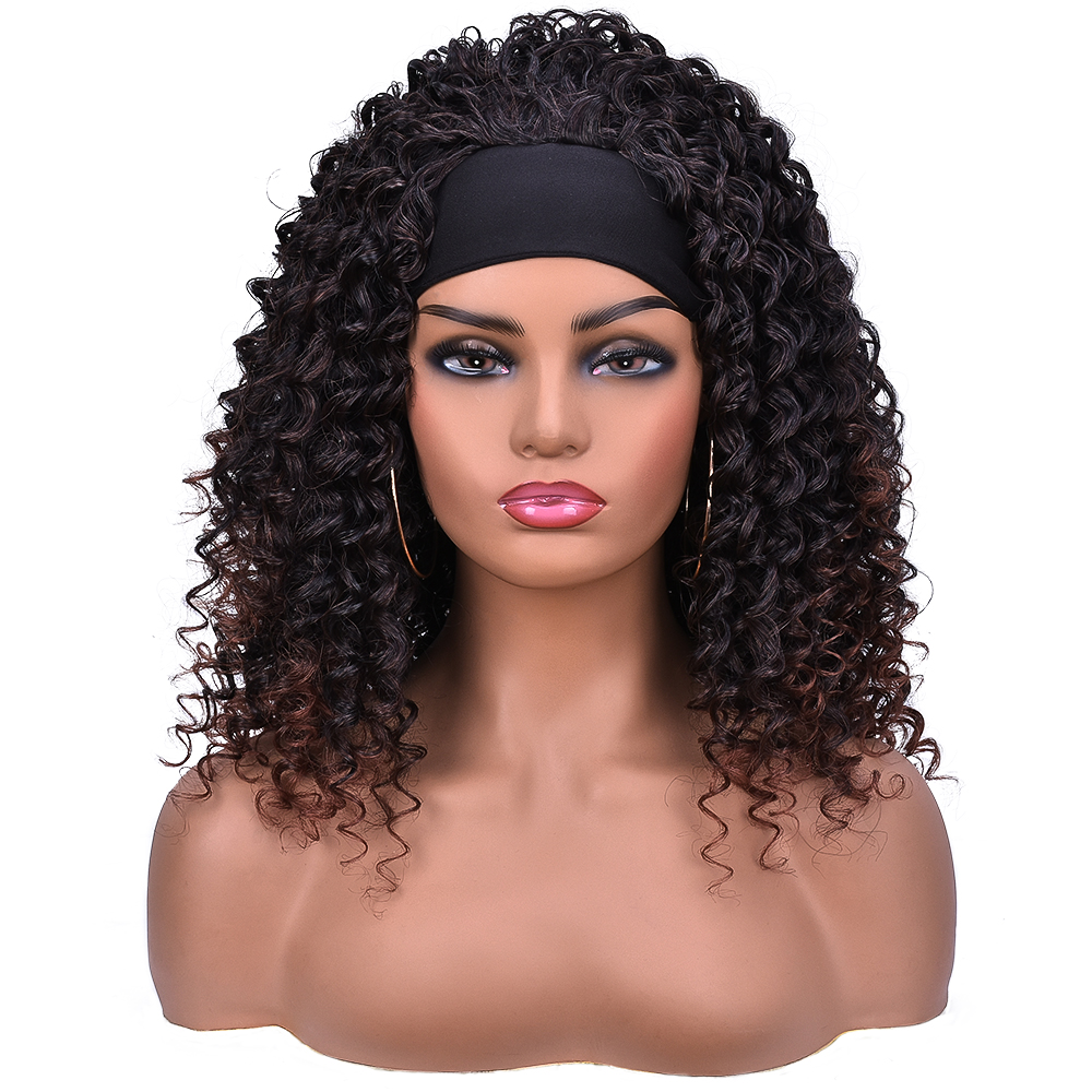 Cheap wholesale synthetic short wigs glueless natural colour headband wig for women synthetic heat resistant fiber hair wigs