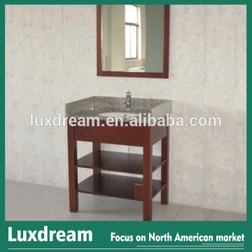 24" wooden stain bathroom vanity with granite top for hotel renovation