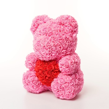 Pink Rose Bear Artificial Decoration Toy - 40cm Valentine Teddy Bear