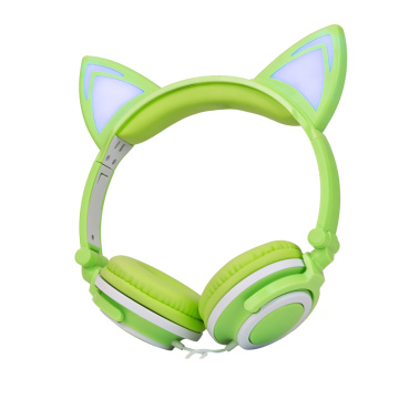 Fones de ouvido para gatos brilhantes para crianças Fones de ouvido Macoron Color