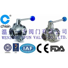 Stainless steel sanitary butterfly-type ball valve